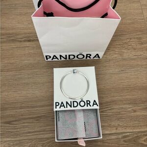 Pandora Silver Bracelet with Blue Accent